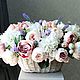 "Прованс". Букет из искусственных цветов в корзине, Корзины, Елец,  Фото №1