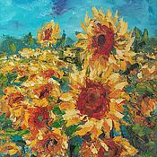 Картины и панно handmade. Livemaster - original item Oil painting Sunflowers Painting as a gift Impressionism flowers. Handmade.