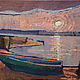  Boat. Landscape. Oil painting, Pictures, Moscow,  Фото №1