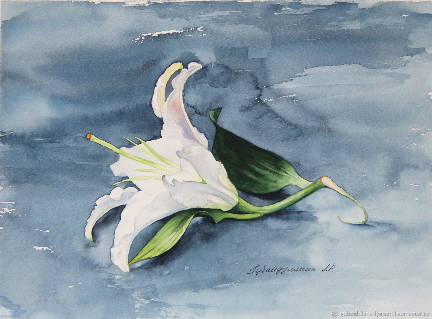 Белые лилии живопись