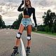Джинсовые шорты "Studs Crew" со средней талией, Шорты, Екатеринбург,  Фото №1