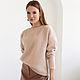 Knitted sweater warm Beige oversize loose style beige, Jumpers, Novosibirsk,  Фото №1