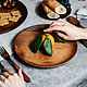 Plato plano de Madera cedro siberiano vajilla para cocina. T107, Plates, Novokuznetsk,  Фото №1