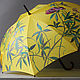 Order Yellow painted umbrella Lupins and Peony. UmbrellaFineArt. Livemaster. . Umbrellas Фото №3