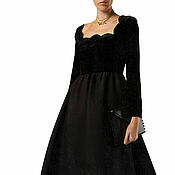 Черное бархатное платье