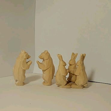 Куклы и игрушки ручной работы. Ярмарка Мастеров - ручная работа Деревянный игровой набор Зверюшки Верные Друзья. Handmade.
