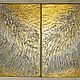 Картина диптих серебряные крылья на золотом, «Крылья» 2по 50х40х1,5см. Картины. Чувство позитива. Интернет-магазин Ярмарка Мастеров.  Фото №2