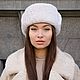 Ушанка из шиншиллового кролика рекс. Шапка-ушанка. Студия меха Марины Ласкажевской (sibmeh55). Ярмарка Мастеров.  Фото №4