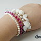 Order Pink bracelet with pearls and pendants. Grafoli jewellery. Livemaster. . Bead bracelet Фото №3