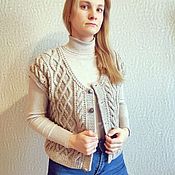 Одежда handmade. Livemaster - original item Women`s Knitted Waistcoat Braids Tank Top. Handmade.
