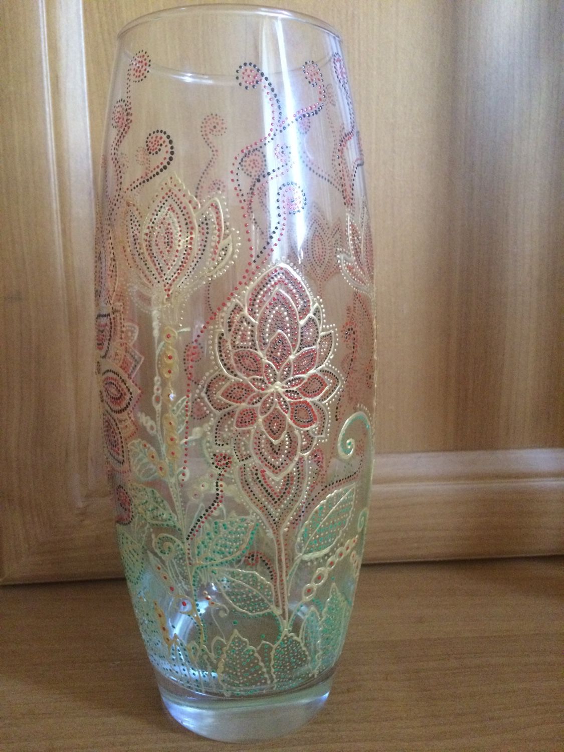 Ваза по технике точечной росписи для живых и искусственных цветов в ...