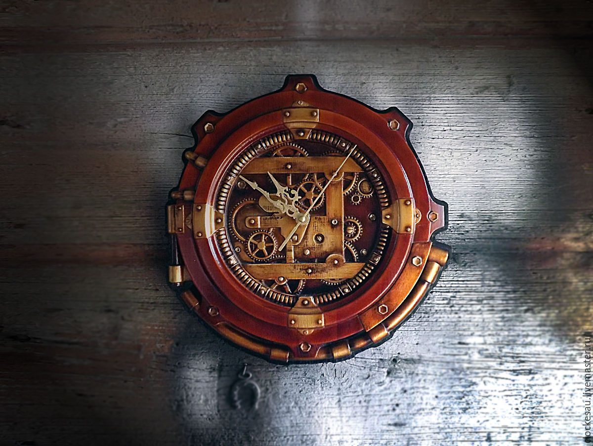 Часы шестерёнки Стимпанк настенные в интернет-магазине на Ярмарке ...