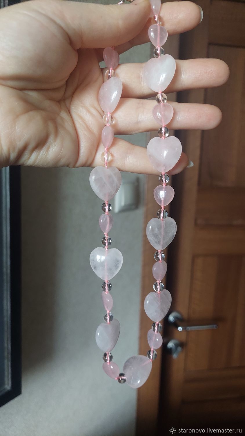 Винтаж: Колье винтажные: бусы из розового кварца купить в интернет ...