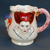 Посуда handmade. Livemaster - original item Alice in Wonderland. Large porcelain mug. Handmade.