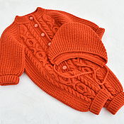 Одежда детская handmade. Livemaster - original item Jumpsuit with a cap for girls 0-3 months. Merino 100%. Handmade.