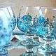 Cognac glasses 'Flower Lagoon'. Kitchen sets. RomanticArtGlass. My Livemaster. Фото №6