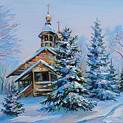 Картины и панно handmade. Livemaster - original item Oil painting Christmas Eve. Handmade.
