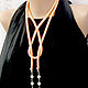 Lariat 'Peach'. Harness. Necklace. Tie. Lariats. Charming image - necklace,  tie. Online shopping on My Livemaster.  Фото №2