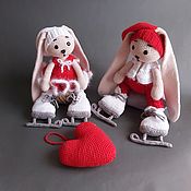 Сувениры и подарки handmade. Livemaster - original item Sports Souvenirs: Bunnies-figure skaters: a pair on skates. Handmade.