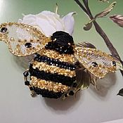 Украшения handmade. Livemaster - original item Embroidery. brooch bumblebee. Buzzing Summer. Handmade.