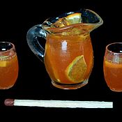 Куклы и игрушки handmade. Livemaster - original item Doll food: set of a Jug of 2 glasses with orange juice. Handmade.