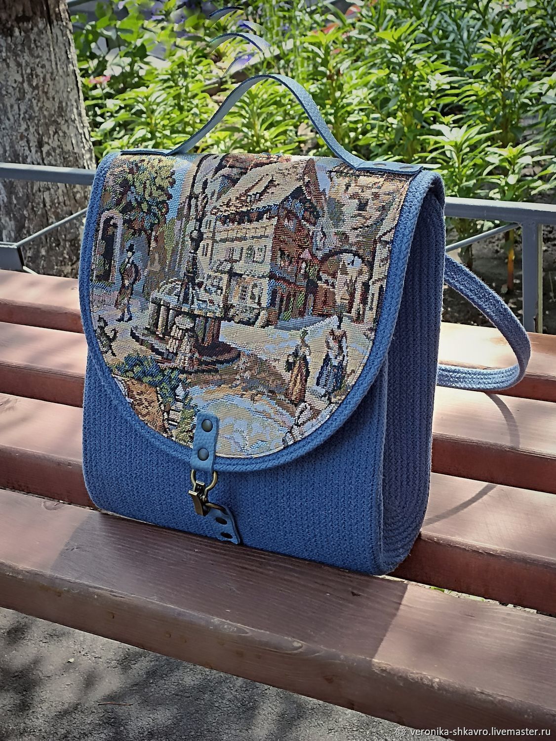 Рюкзак из хлопкового шнура и гобелена "Джинсовый Антверпен" в интернет ...
