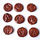  brown ceramic buttons with grass prints, Buttons, Moscow,  Фото №1