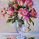 Oil painting on canvas Roses,a bouquet of flowers in a vase painting, Pictures, Krasnodar,  Фото №1