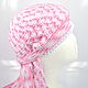 Women's bandana made of 100% cotton, white with pink. Bandanas. vyacheslavovna-2. Online shopping on My Livemaster.  Фото №2