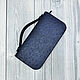 Order Genuine ostrich leather purse in dark blue color!. SHOES&BAGS. Livemaster. . Man purse Фото №3