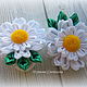 Order Elastic hair Daisies in the technique of kanzashi. Rainbow colors. Livemaster. . Hairpins and elastic bands for hair Фото №3