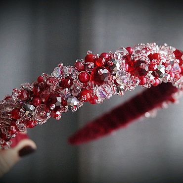 Украшения ручной работы. Ярмарка Мастеров - ручная работа Ободок " Клюква в сахаре". Handmade.