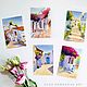 A set of postcards for March 8 and February 23 flowers houses for a woman and a man, Cards, Moscow,  Фото №1