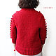  женский кардиган вязаный красного цвета. Кардиганы. Ната Онипченко      CUTE-KNIT. Ярмарка Мастеров.  Фото №6