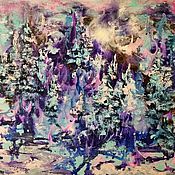 Картины и панно handmade. Livemaster - original item Fairy-tale winter forest painting 