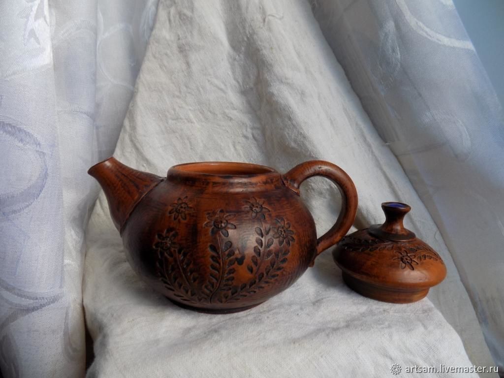 Чайник керамический ручной работы "Капля вечного неба" в интернет ...