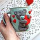 Кружка Мишка Тедди с сердцем. Кружки и чашки. Пластишки (zevkina-clay). Интернет-магазин Ярмарка Мастеров.  Фото №2