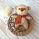 Bear knitted with needles with a felted face, Stuffed Toys, Kemerovo,  Фото №1