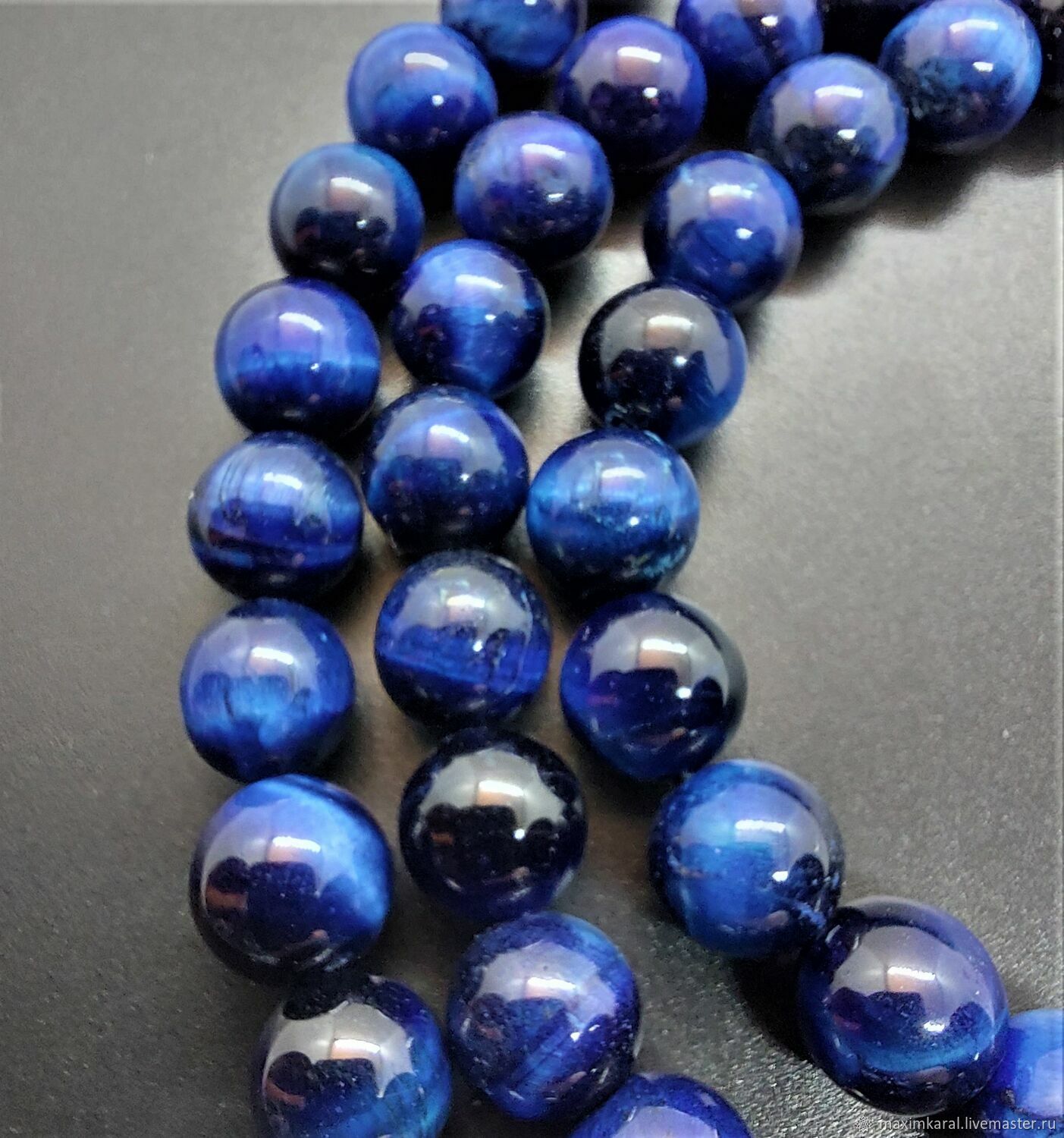 Синий кошачий глаз, гладкие круглые бусины 8 мм купить в интернет ...
