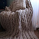 Knitted set for bedroom Stone. A knitted blanket and pillow. Blankets. Ira Pugach (pompon). My Livemaster. Фото №5