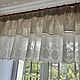 Linen lambrequin 'Natural with cambric' 60*340 cm, Curtains, Ivanovo,  Фото №1