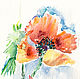 watercolor. Watercolor miniature. flowers. Oriental poppy. Pictures. ArtShipilina. Online shopping on My Livemaster.  Фото №2