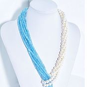 Украшения handmade. Livemaster - original item Necklace with pearls and chalcedony. Handmade.