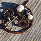 Copper brooch-brooch with pearls, Fibula brooch, Chelyabinsk,  Фото №1