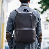 Men's backpack made of genuine leather 