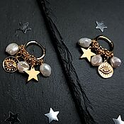 Украшения handmade. Livemaster - original item Ring earrings with baroque pearls. Handmade.