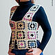 Заказать Trendy vest made of 'granny squares' Random. Talking look. Ярмарка Мастеров. . Tops Фото №3
