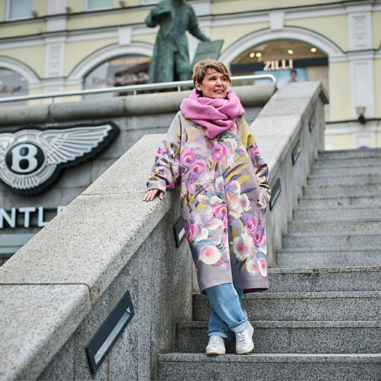 Пальто оверсайз со снудом "Итальянские Розы", Пальто, Москва,  Фото №1