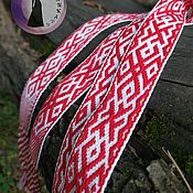 Русский стиль handmade. Livemaster - original item The wedding belt is white and red. Handmade.
