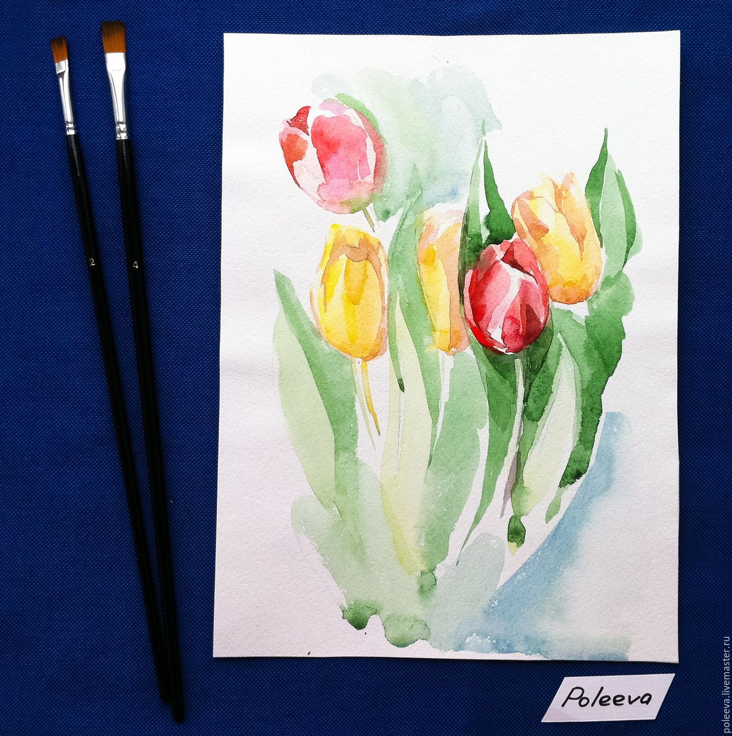 Акварельные тюльпаны в интернет-магазине на Ярмарке Мастеров | Картины ...